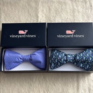 NWT 2 Vineyard Vines Gingham and Mint Julep Bow Ties